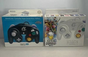 (2) Nintendo Wii U Super Smash Bros. Gamecube Controller White Black *BOX ONLY*! - Picture 1 of 6