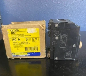 SQUARE D QO380 Circuit Breaker,80A,Plug In,120/240V,3P - Picture 1 of 3
