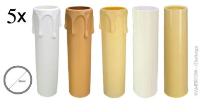 5x E14 Guaina di Rivestimento Astuccio per Candela Ø 24/26mm 5 Colori Altezza - Immagine 1 di 2