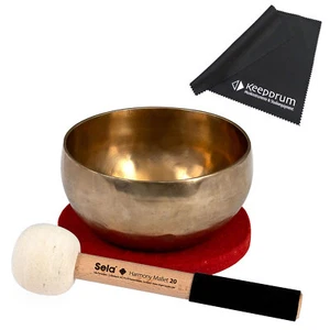 Sela Klangschale se261 Harmony Singing Bowl 15 mit Schlägel und Mikrofasertuch - Picture 1 of 11