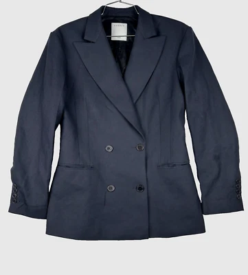 Sandro Paris 羊毛混纺黑色西装外套女式 36 码 — 第 1/4 张图片