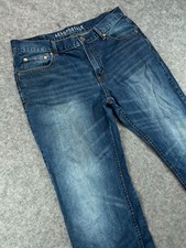 Aeropostale Jeans Mens 33 Blue Denim Straight Relaxed Med Wash 35x30 Casual Work
