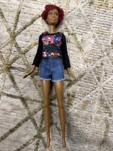 2015 Barbie Fashionistas Doll # 33 Fab Fringe Tall African American red hair - Picture 1 of 6