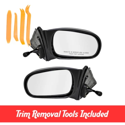 New Driver & Passenger Side Manual Mirror Set For 1996-2000 Honda Civic Sedan - Image 1 of 4