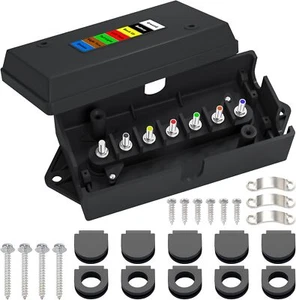 7 Way Trailer Junction Box Weatherproof 7 Pin 7 PIN BOX, - Picture 1 of 1