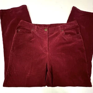 Ruby’s Rd Womens 10 Petite Red Corduroy Pants Straight Staple Autumn MOD EUC - Picture 1 of 11