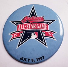 Vintage 1997 MLB All-Star Game Button 7/8/97 Cleveland Indians / Jacobs Field B