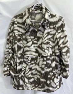 Zenergy by Chicos sz0 (S) tie dye full. zip windbreaker Jacket elastic waist poc - Picture 1 of 9