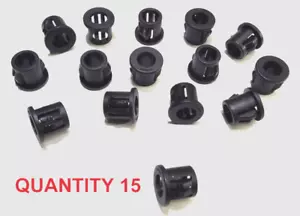 QTY 15 ESSENTRA 3/8 X 1/4 SNAP BUSHING GROMMET BLACK NYLON PLASTIC HEYCO STYLE - Foto 1 di 18
