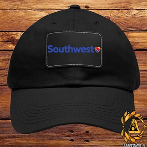 Cappello papà logo Southwest Airlines con toppa in pelle nero/bianco colore uno - Foto 1 di 6