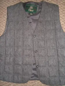 MEN'S ORVIS FLY FISHING GRAY TWEED WOOL VEST SIZE SMALL - Picture 1 of 11