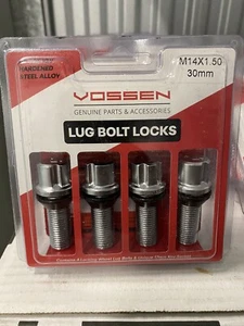 Authentic Vossen Forged 14x1.5/30mm Silver Wheel Lug Bolts LOCKS (x4) Plus Key - Picture 1 of 1