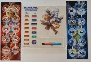 Flamemon & Strabimon Acrylic Sheet + Memory Gauges 2x Digimon Gift Box 2022 - Picture 1 of 1