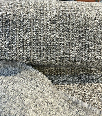 Tweed Lee Jofa Chenille Upholstery Splendor Pewter Fabric by the yard  - Image 1 of 4