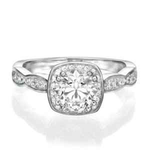 2 3/4 CT Diamond Engagement Ring Round Cut H/SI2-I1 14K White Gold Size 7 - Picture 1 of 7