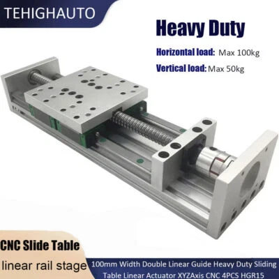  Heavy Duty Linear Ball screw Stage 70-100kg 4PCS*HGR15 X Y Z CNC Slide Table  - Image 1 of 4