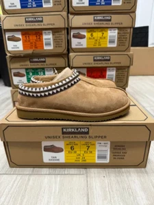 Kirkland "Unisex Shearling Slippers" Natural Comfort Echt Lammfell (hellbraun) NEU - Bild 1 von 10