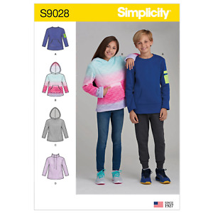 Simplicity Sewing Pattern S9028 Girls' & Boys' Knit Tops with Hoodie