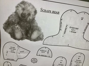 Mystery Traditional Jointed Teddy Bear Sewing Pattern Mystery Bear. Scraps. - Picture 1 of 4