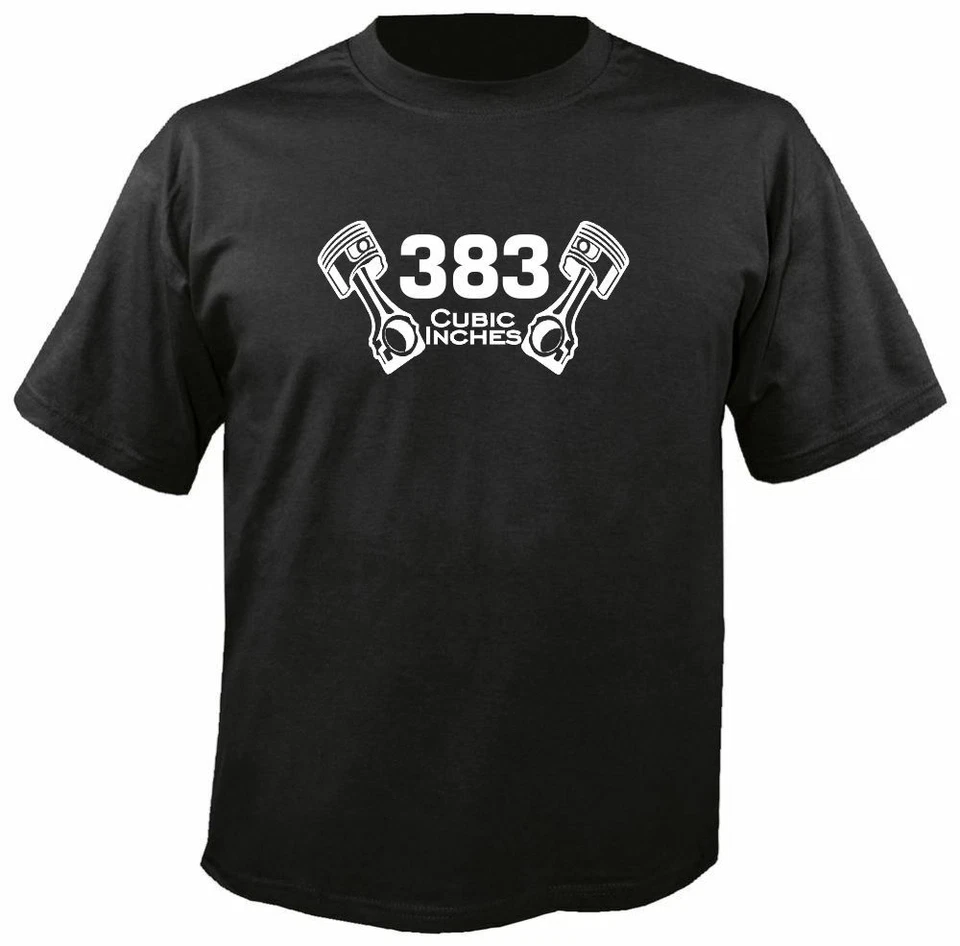 383 CUBIC INCHES T-SHIRT w/ PISTONS, S-3X V8 Engine Motor Chevy Crate Stroker - Imagem 1 de 1