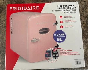 9-Can Mini Personal Fridge Portable Cooler for Car, Office, Bedroom, Color Pink - Picture 1 of 4