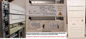 COMPAQ DESKPRO PROLINEA PROSIGNIA CD DRIVE RAILS COMPAQ STYLE 5 1/4" 1 SET NEW - Picture 1 of 9