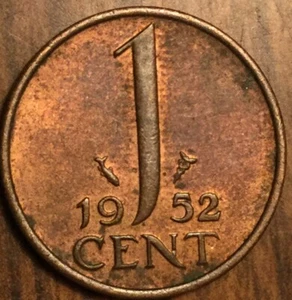 1952 NETHERLANDS 1 CENT COIN - Picture 1 of 2