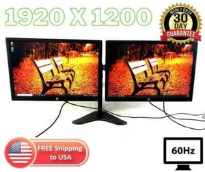 LOT 2- HP EliteDisplay E242 24” 1920x1200 IPS LED LCD Monitor HDMI W/Stand (A) - Picture 1 of 3