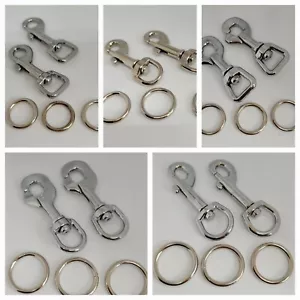 Set für Paracord Hundeleine 2x Karabiner 3x Rundring , 5 Größen möglich - Bild 1 von 11