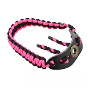 Eslinga de muñeca Easton diamante Paracord trenza ancha montaje de cuero rosa - 322915 - Imagen 1 de 1