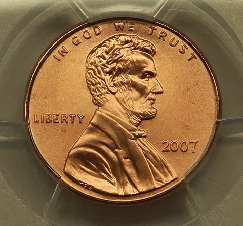 2007 P Lincoln Cent PCGS SP67RD Satin Finish, Free Shipping Cover