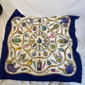 HERMES Qu 'importe le flacon Carre 90 Silk 100% Scarf Navy No Tags NO Box Used - Picture 1 of 10