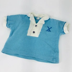Top de béisbol vintage Carters para niños 6 meses azul blanco 14-18 libras - Imagen 1 de 9