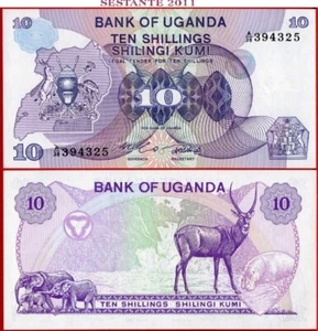 UGANDA 10 SHILLINGS nd 1982 P 16 UNC free shipping from 100$ - Bild 1 von 3