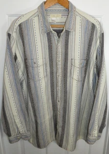 THE TERRITORY AHEAD Shirt Mens XXLT Southwestern Aztec Striped Button Up Flannel - Picture 1 of 8