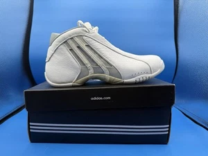 2004 Adidas adiPrene ClimaCool Hombres Talla 9 Cuero Zapatos de Baloncesto Blanco Plateado - Imagen 1 de 9