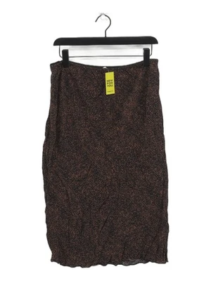 John Lewis Women's Midi Skirt UK 14 Black Animal Print 100% Viscose Midi A-Line - Image 1 of 4