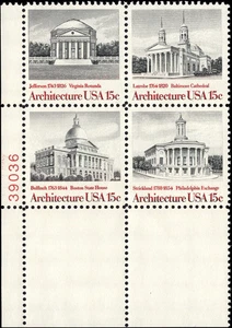 US Scott # 1782a, American Architecture, Plate Block of (4) 1979 15¢ Stamps, MNH - Picture 1 of 1