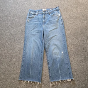Frame Jeans Damen Größe 29 Blau Denim Relaxed Straight Raw Hem Cropped Wide Leg - Bild 1 von 12