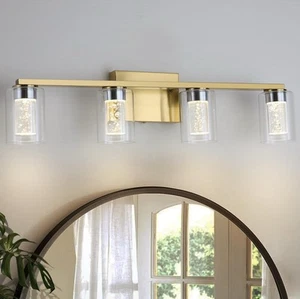 4-Light Gold Bathroom Light Fixtures,Dimmable 5CCT LED Vanity Lights with... - Picture 1 of 9