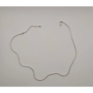 Collar de cadena de serpiente romana RMN tono plata con cierre extensor de langosta - Imagen 1 de 2