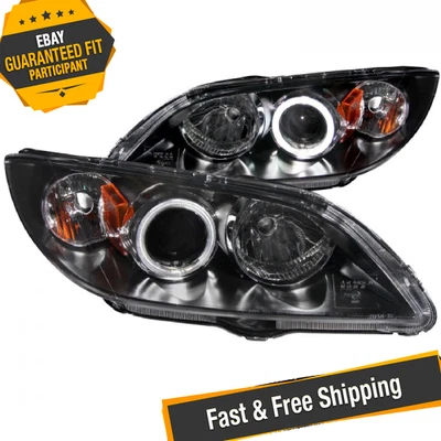 Anzo 121228 Clear/Black CCFL Halo Projector Headlights for 04-08 Mazda 3 4-Door Foto 1 de 4
