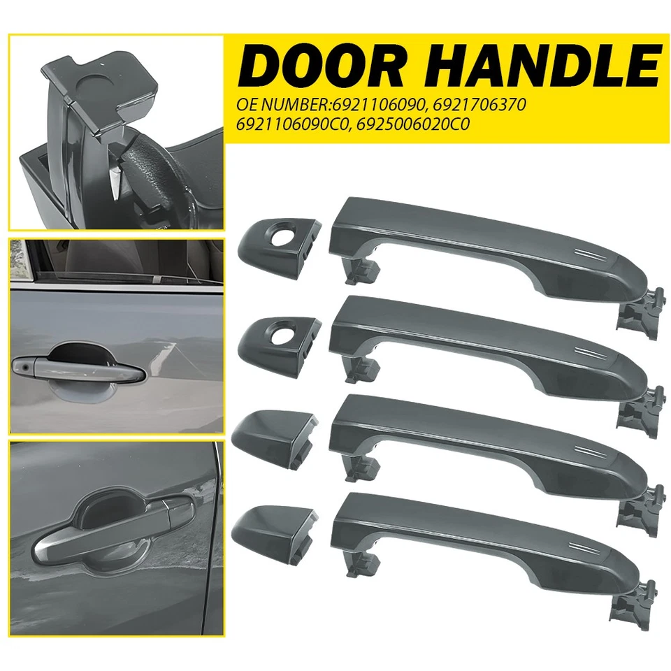 Juego de 4 manijas de puerta exterior de coche gris delanteras traseras para Toyota Camry 2012-2017 Foto 1 de 4