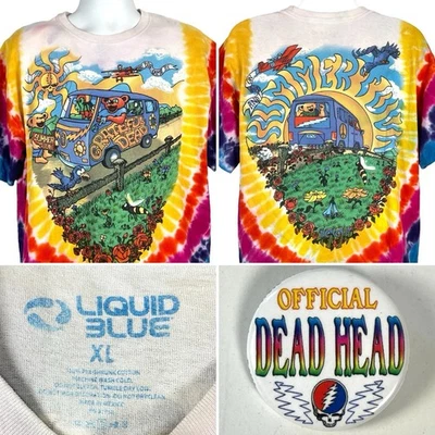 Grateful Dead Summer Tour 94 Retro Mens T-Shirt Tie Dye size XL +DeadHead Button - Image 1 of 4