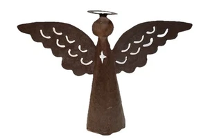 Primitive Rustic Hand worked Metal Angel Home Or Garden Stands/hangs - Picture 1 of 5