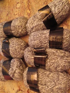 Vtg Unger Pamina Yarn 7 Skeins Italy Gray White Silk Mohair Wool Cotton - Picture 1 of 4