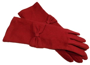 Guanti donna Lauren Ralph Lauren rosso cremisi misto lana e cashmere taglia XL - Foto 1 di 8