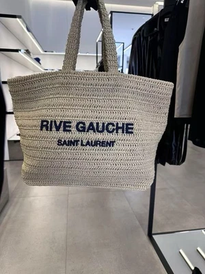Saint Laurent Rive Gauche Tote In Raffia - Image 1 of 3