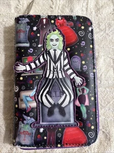 Beetlejuice Icons All Over Print Zip Around Wallet Loungefly - Picture 1 of 10