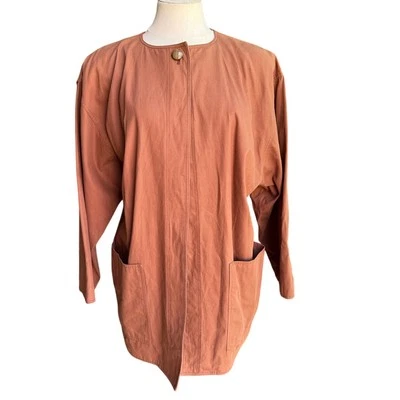 Vintage Ungaro Parallele Size 9 Women's L Linen Blend Earth Tone Work Jacket  - Image 1 of 4